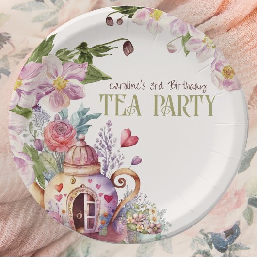 Whimsical Wildflower Fairytale Tea Party Papieren Bordje