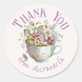 Whimsical Wildflower Fairytale Tea Party Ronde Sticker (Voorkant)