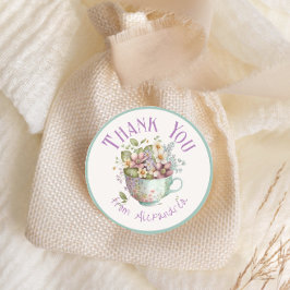Whimsical Wildflower Fairytale Tea Party Ronde Sticker