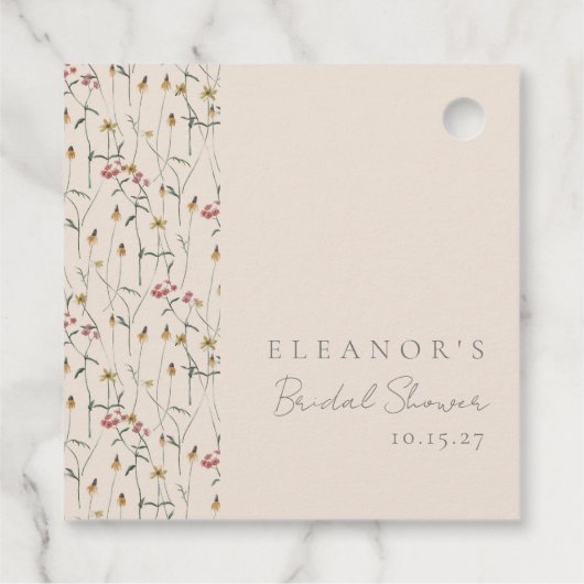 Whimsical Wildflower Floral Custom Vrijgezellenfee Bedankjes Labels (Achterkant)