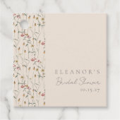 Whimsical Wildflower Floral Custom Vrijgezellenfee Bedankjes Labels (Voorkant)