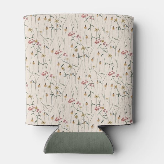 Whimsical Wildflower Floral Custom Vrijgezellenfee Blikjeskoeler (Achterkant)