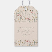 Whimsical Wildflower Floral Custom Vrijgezellenfee Cadeaulabel (Voorkant)