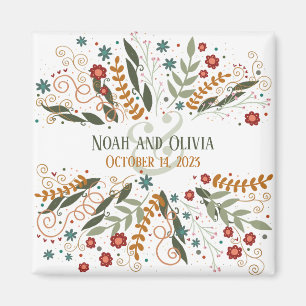 Whimsical Wildflower Floral Elegante Inspirativite Magneet