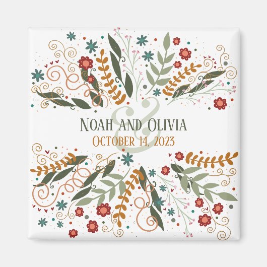 Whimsical Wildflower Floral Elegante Inspirativite Magneet (Voorkant)