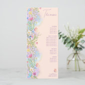 Whimsical Wildflower Floral Garden Bruiloft Douche Menu (Staand voorkant)