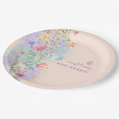 Whimsical Wildflower Floral Garden Vrijgezellenfee Papieren Bordje (Gekanteld)