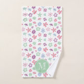 Whimsical Wildflower Floral Monogram Bad Handdoek (Handdoek)