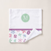 Whimsical Wildflower Floral Monogram Bad Handdoek (Wasdoekje)