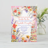Whimsical Wildflower Floral Tea Vrijgezellenfeest Kaart (Staand voorkant)