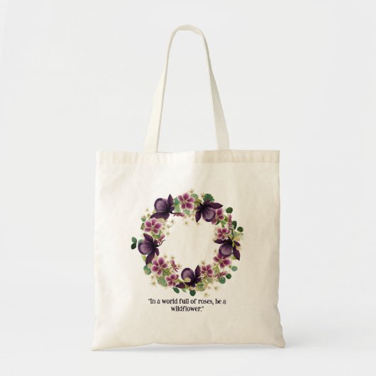 Whimsical Wildflower Floral Wreath Tas (Voorkant)