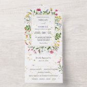 Whimsical Wildflower Foto Weddenschap All In One Uitnodiging (Binnen)