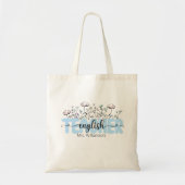 Whimsical Wildflower Gepersonaliseerde Engelse ler Tote Bag (Voorkant)
