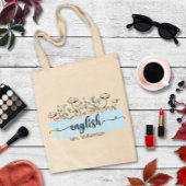 Whimsical Wildflower Gepersonaliseerde Engelse ler Tote Bag
