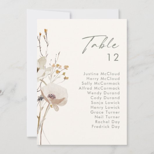 Whimsical Wildflower | Grafiek Ivory-tabelnummer (Voorkant)