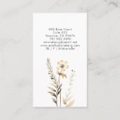 Whimsical Wildflower Handgeschreven Script Visitekaartje (Achterkant)