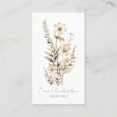Whimsical Wildflower Handgeschreven Script Visitekaartje (Voorkant)