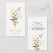 Whimsical Wildflower Handgeschreven Type Visitekaartje (Voorkant / Achterkant)