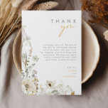 Whimsical Wildflower Hartelijk dank jullie kaart<br><div class="desc">Deze Whimsical Wildflower bedankt je ontvangstkaart is perfect voor je eenvoudige, elegante boho bruiloft. De moderne rustige groenery samen met de minimalistische waterverf wilde bloemen helpen je visie tot leven te brengen! Dit ontwerp van goudbloemen, een aanraking van bohemisch sage groen en paars is zeker je minimale herfst florale bruiloft!...</div>