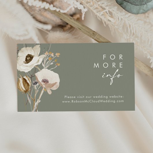 Whimsical Wildflower | I Sage Wedding Website Kaar Informatiekaartje