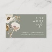 Whimsical Wildflower | I Sage Wedding Website Kaar Informatiekaartje (Voorkant)