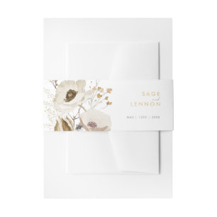 Whimsical Wildflower Invitation Belly Band Uitnodigingen Wikkel