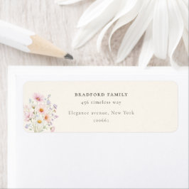 Whimsical Wildflower Ivoor Botanisch Etiket