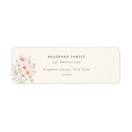 Whimsical Wildflower Ivoor Botanisch Etiket