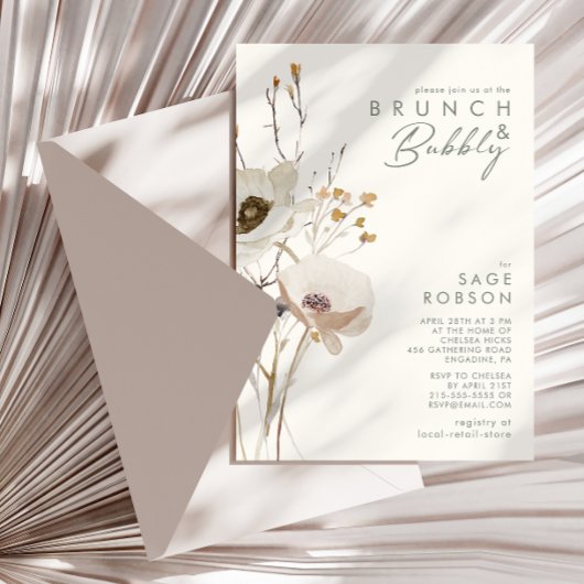 Whimsical Wildflower | Ivoor Brunch en Bubbels Kaart