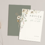 Whimsical Wildflower | Ivoor- en groene bruiloft Advieskaart<br><div class="desc">Deze witte bloem | ivoor- en groene trouwerekkaart is perfect voor je eenvoudige, elegante boho bruiloft. De moderne rustige groenery samen met de minimalistische waterverf wilde bloemen helpen je visie tot leven te brengen! Dit ontwerp van goudbloemen, een aanraking van bohemisch sage groen en paars is zeker je minimale herfst...</div>