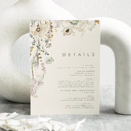 Whimsical Wildflower | Ivoren Details Informatiekaartje