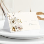 Whimsical Wildflower | Ivory en Sage Folded Weddin Plaatskaartje<br><div class="desc">Deze witte bloem | Ivory & Sage-gevouwen bruiloft is perfect voor je eenvoudige, elegante bruiloft. De moderne rustige groenery samen met de minimalistische waterverf wilde bloemen helpen je visie tot leven te brengen! Dit ontwerp van goudbloemen, een aanraking van bohemisch sage groen en paars is zeker je minimale herfst florale...</div>
