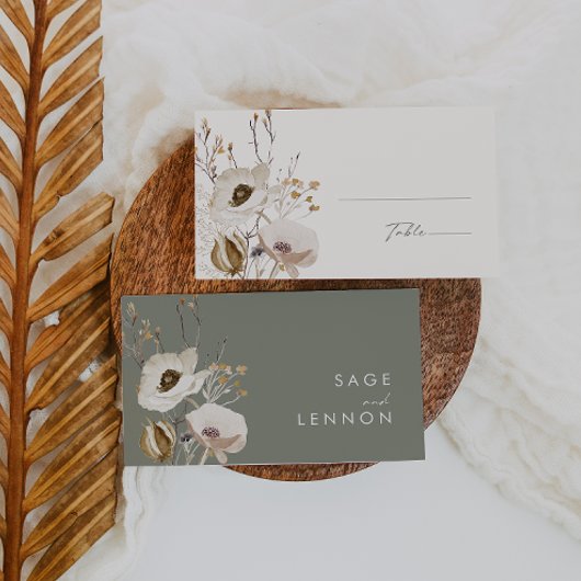 Whimsical Wildflower | Ivory Flat Wedding Plaatskaartje