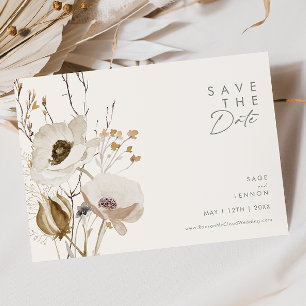 Whimsical Wildflower   Ivory horizontaal Save The Date