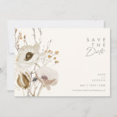Whimsical Wildflower | Ivory horizontaal Save The Date (Voorkant)