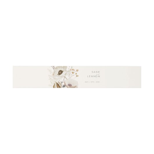 Whimsical Wildflower | Ivory Invitation Belly Band Uitnodigingen Wikkel (Vlak)