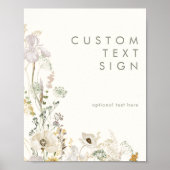Whimsical Wildflower Ivory Kaarten en Gifts Custom Poster (Voorkant)
