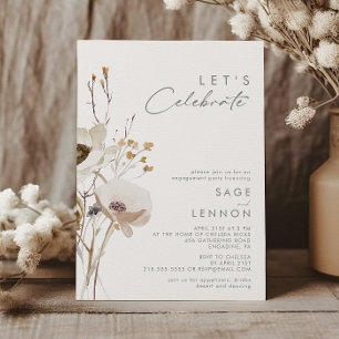 Whimsical Wildflower Ivory Let's Celebrate Kaart