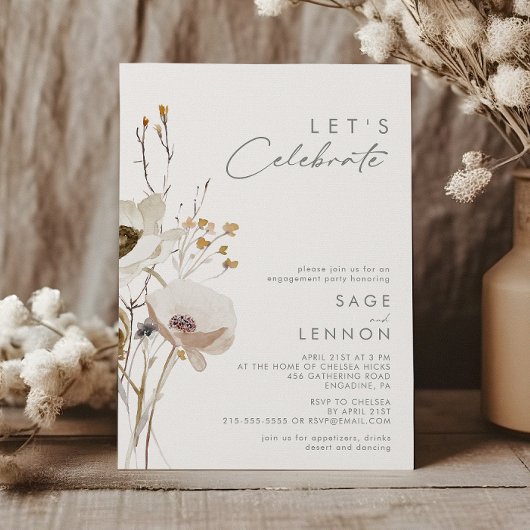 Whimsical Wildflower | Ivory Let's Celebrate Kaart