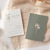 Whimsical Wildflower | Ivory Menu Choice RSVP-kaar