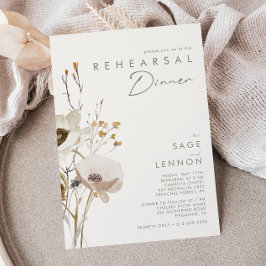 Whimsical Wildflower | Ivory Rehearsal Dinner Kaart