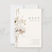 Whimsical Wildflower | Ivory RSVP-kaart RSVP Kaartje (Voorkant)