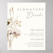 Whimsical Wildflower | Ivory Signature Drankjes Bo Poster (Voorkant)