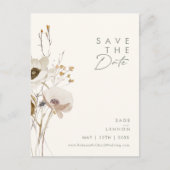 Whimsical Wildflower Ivory slaat het Briefkaart Da (Voorkant)