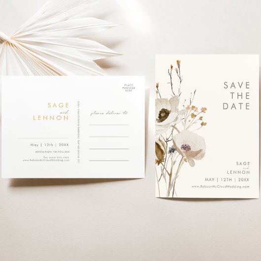 Whimsical Wildflower Ivory slaat het Briefkaart Da