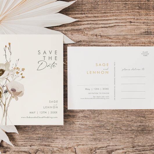 Whimsical Wildflower Ivory slaat het Briefkaart Da