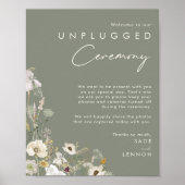 Whimsical Wildflower | Ivory Unplugged Ceremony Po Poster (Voorkant)