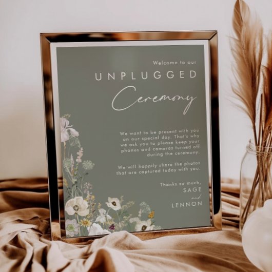 Whimsical Wildflower | Ivory Unplugged Ceremony Po Poster