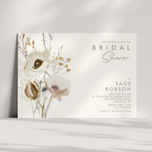 Whimsical Wildflower Ivory Vrijgezellenfeest Kaart