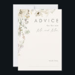 Whimsical Wildflower | Ivory Wedding Advice Kaart<br><div class="desc">Deze witte bloem | Ivory bruiloft-advieskaart is perfect voor je eenvoudige, elegante boho bruiloft. De moderne rustige groenery samen met de minimalistische waterverf wilde bloemen helpen je visie tot leven te brengen! Dit ontwerp van goudbloemen, een aanraking van bohemisch sage groen en paars is zeker je minimale herfst florale bruiloft!...</div>